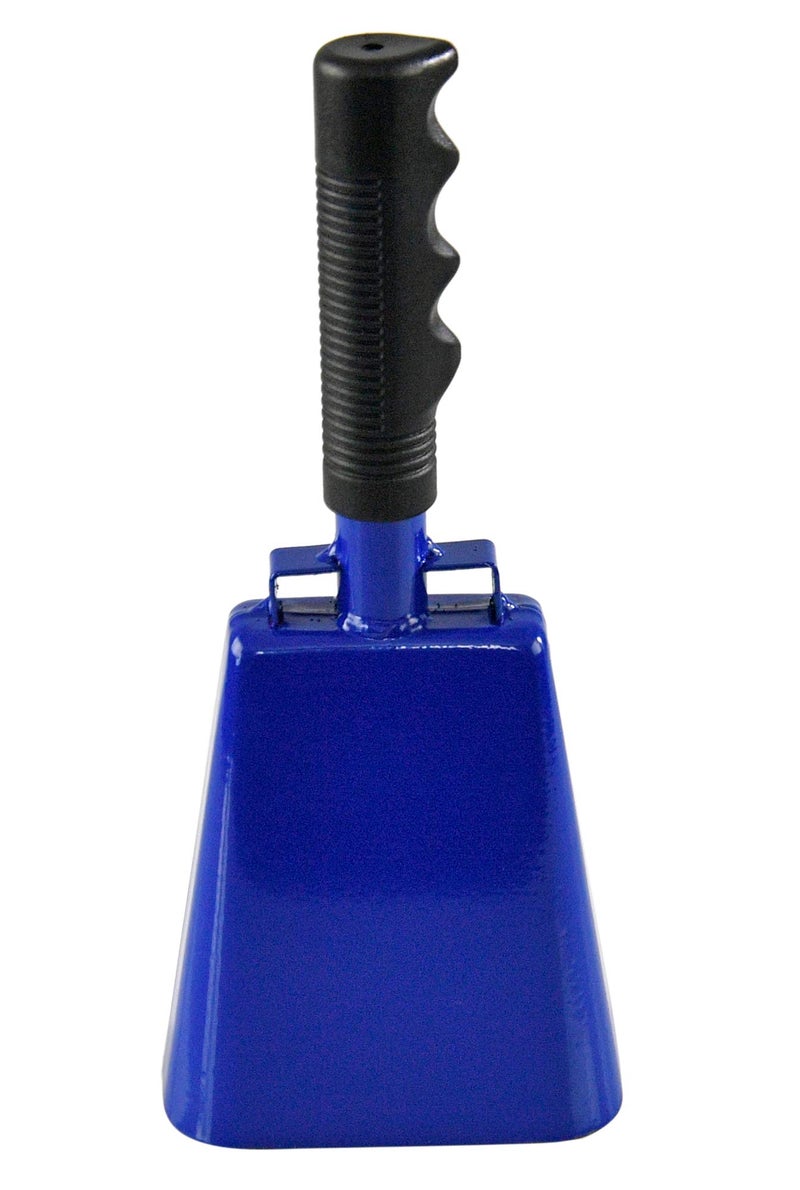 HOME-X Large 10â€ Iron Cowbell with Sturdy Handle, Cheering, Sporting Event Bell, Blue, 10â€ L x 4 Â¼â€ W, 2 Â½â€ H - Image 1
